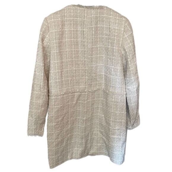 Zara White/Cream Tweed Zip Jacket - Picture 2 of 11